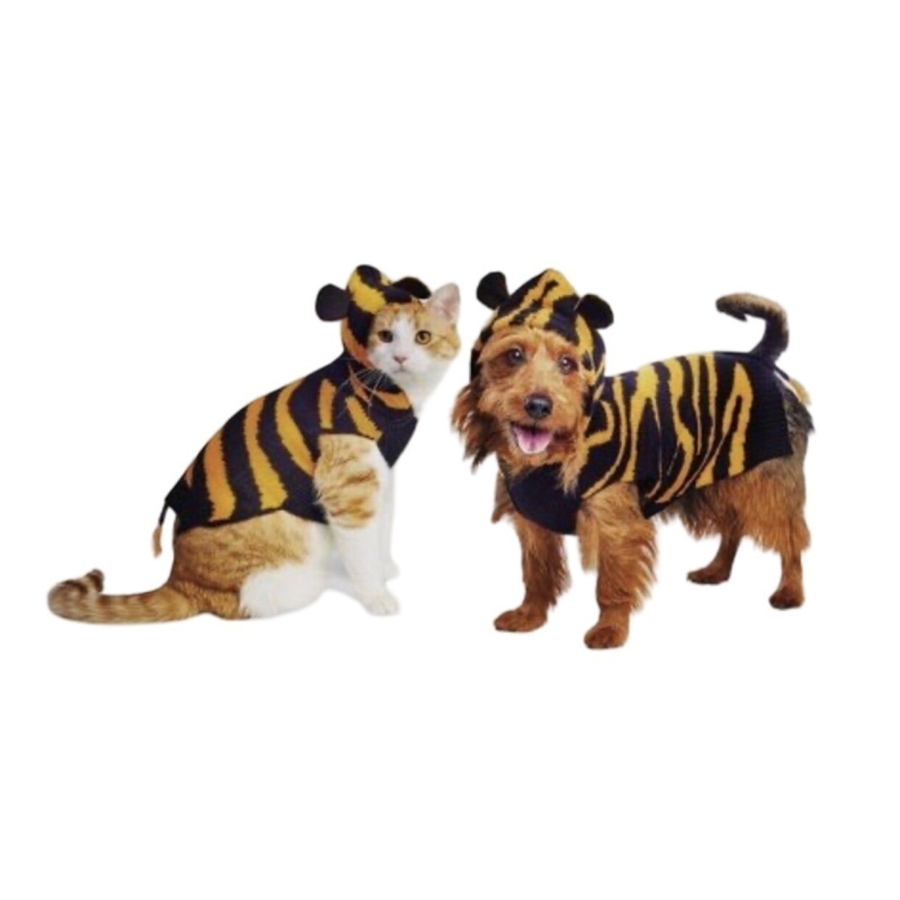Cat and Dog Tiger Halloween Hoodie Costume NWT Size M Up to 40 lbs